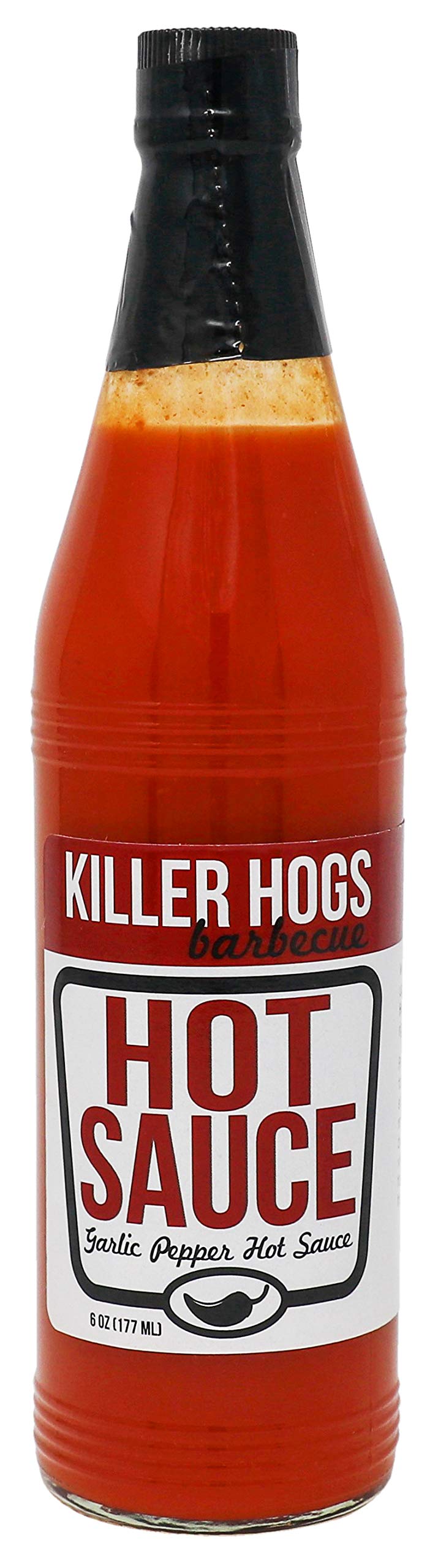 Killer Hogs Hot Sauce, Spicy Championship Grill and BBQ Condiment, Aged Red Peppers, Tangy Vinegar, and Garlic, 6 oz Bottle
