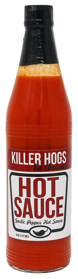 Killer Hogs Hot Sauce, Spicy Championship Grill and BBQ Condiment, Aged Red Peppers, Tangy Vinegar, and Garlic, 6 oz Bottle