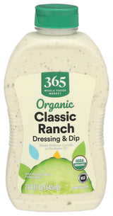 365 By Whole Foods Market Organic Family Size Classic Ranch, 21.8 Fz