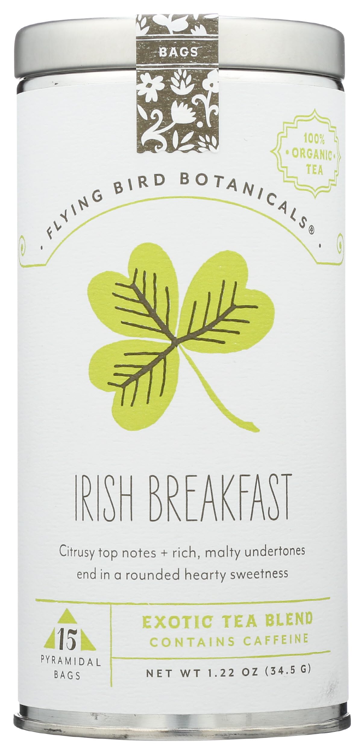 FLYING BIRD BOTANICALS Organic Irish Breakfast Tea, 15 CT