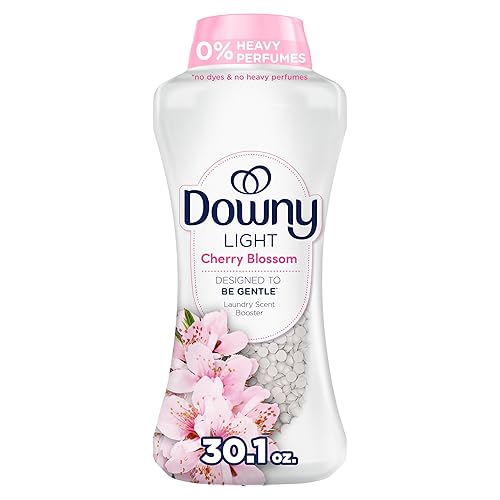 Downy Light Laundry Scent Booster Beads, Cherry Blossom Scent, 30.1 OZ, In-wash fabric beads designed to be gentle with a light boost of scent, No