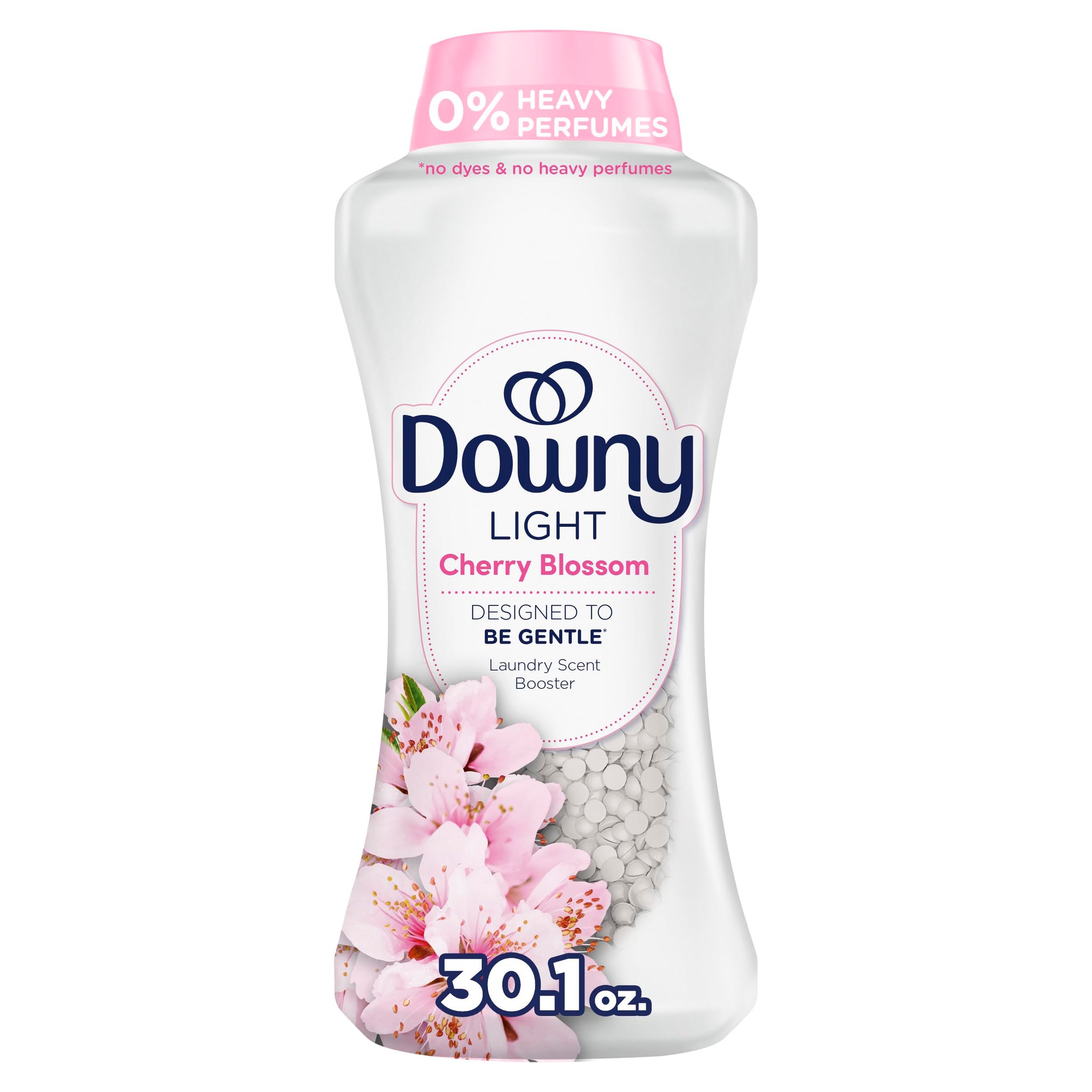 Downy Light Laundry Scent Booster Beads, Cherry Blossom Scent, 30.1 OZ, In-wash fabric beads designed to be gentle with a light boost of scent, No