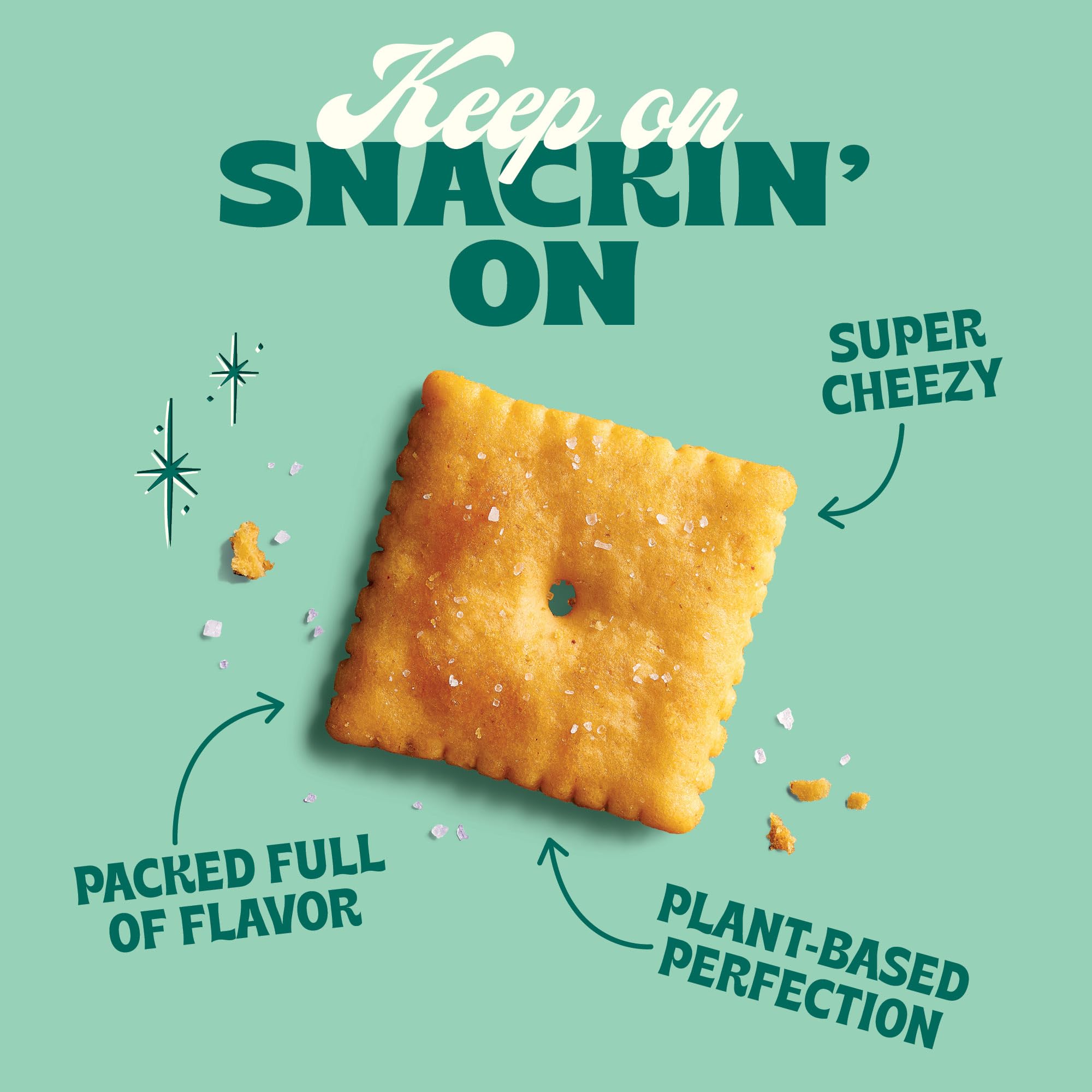 Back to Nature Cheezy Square Crackers, Non-GMO, Plant-Based Cheese Flavored Snack Cracker, Made with Wheat Flour, 5 oz Box