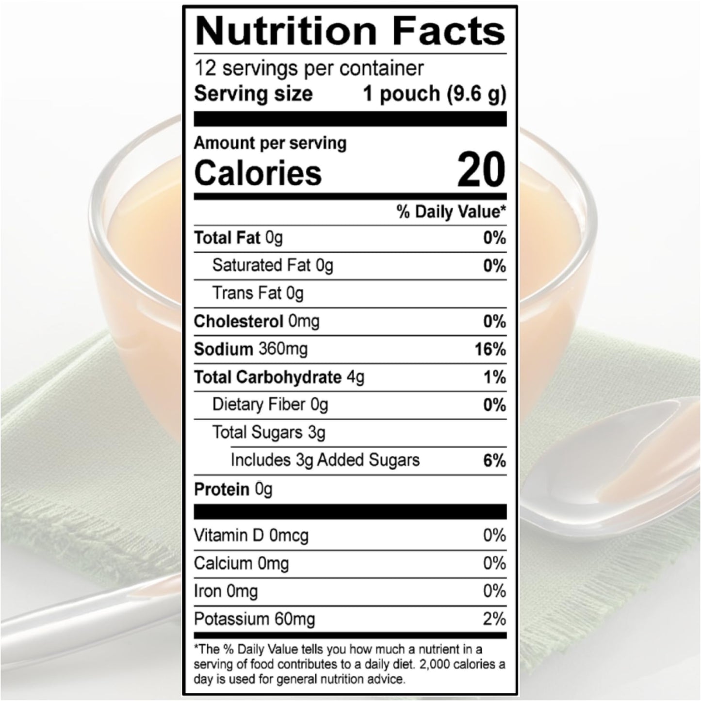 SAVORY CHOICE Vegetable Broth Concentrate, 1 Box of 12 Packets (9.6g) - Vegan, Vegetarian, Gluten-Free, Diary-Free Broth Concentrate