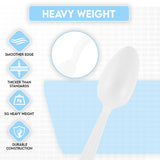 Klex 600 Disposable Plastic Spoons with Heat Resistant, Individually Wrapped, BPA Free Durable Heavy Weight Spoon, 6.3", White, 600 Count