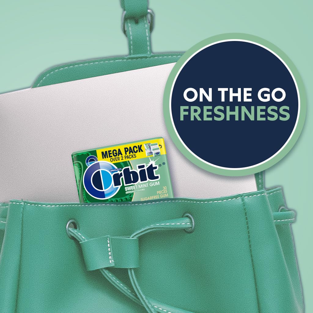 ORBIT Sweet Mint Gum Sugar Free Chewing Gum, 30 Ct Mega Packs (Pack of 6)