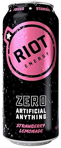 RIOT Clean Energy Drink - No Sucralose, No Sugar Added, No Artificial Flavors | 160mg Natural Caffeine + 100mg L-Theanine | Clean Focus, Stamina