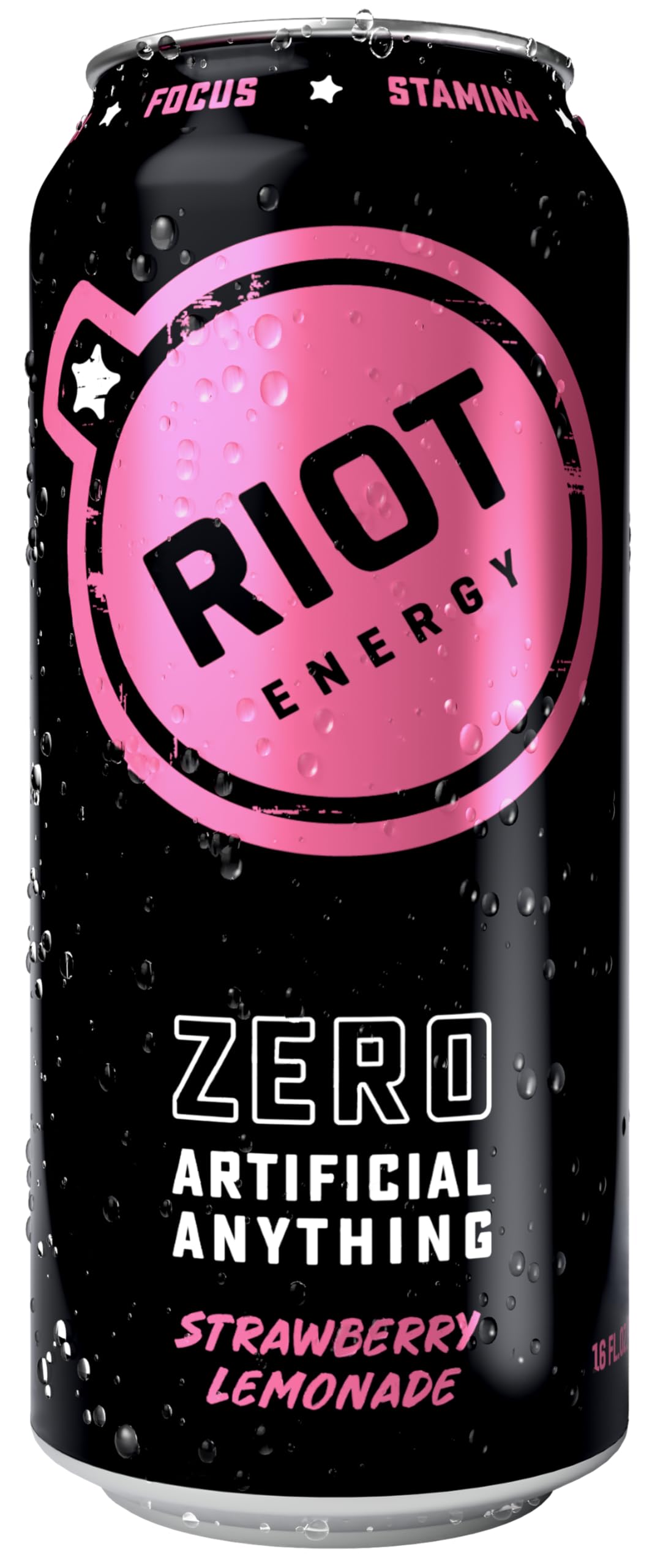 RIOT Clean Energy Drink - No Sucralose, No Sugar Added, No Artificial Flavors | 160mg Natural Caffeine + 100mg L-Theanine | Clean Focus, Stamina