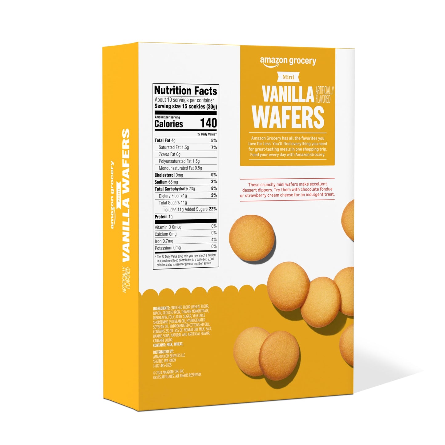 Amazon Grocery, Mini Vanilla Wafers, 11 Oz