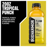 BODYARMOR Flash I.V. Electrolyte Beverage, Tropical Punch, Hydration Drink with Coconut Water For Rapid Rehydration, Post Workout Recovery, 20 Fl Oz