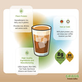 Grava Organic Plant Protein Coffee Sticks Caramel - 8g Plant Protein, 80mg Caffeine - Monk Fruit Sweetener - USDA Organic, Non-GMO & Fair Trade