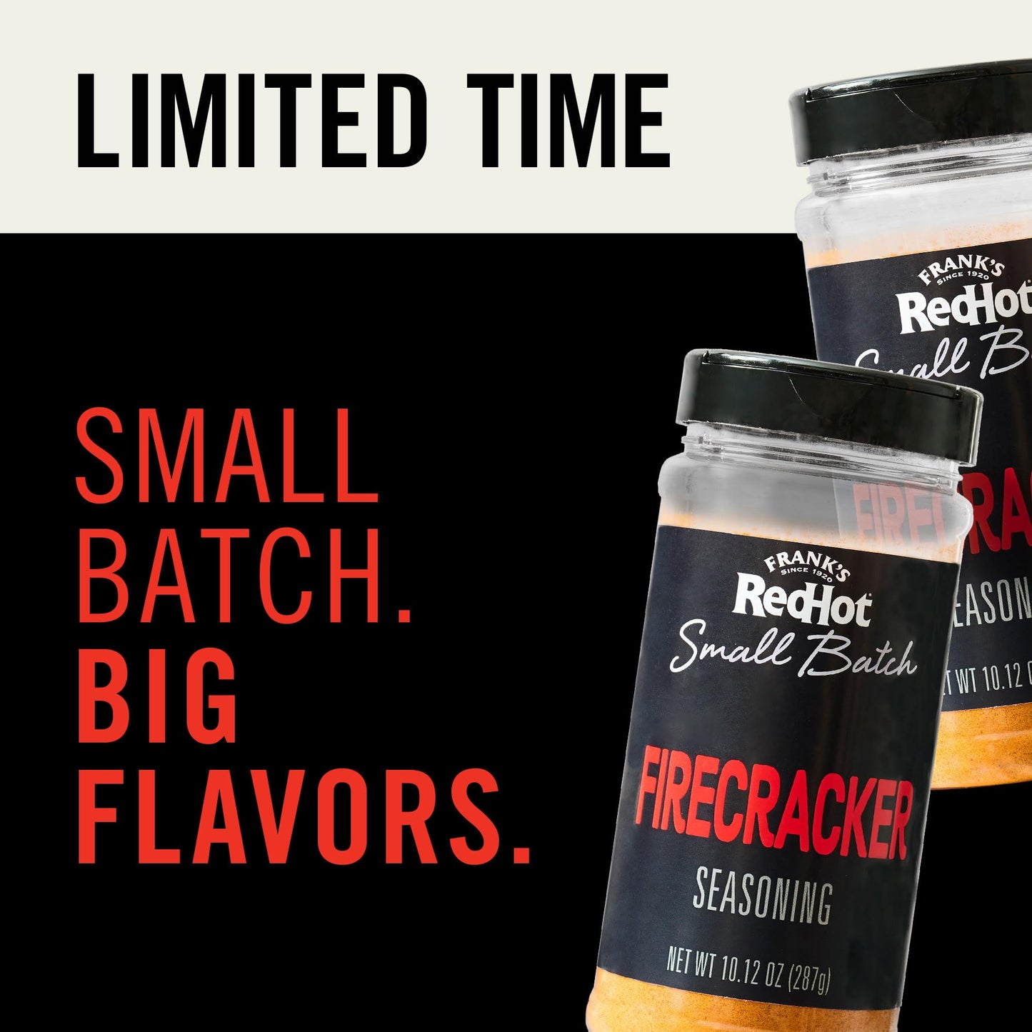 Frank’s RedHot Seasoning, Firecracker, Small Batch, Made for Chefs, Sweet & Savory Flavor for Wings, Pizza, Grilled Meat, Veggies, and More, 10.12 oz