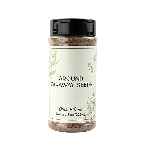 Olive & Vine Ground Caraway Seeds, Earthy Flavor, For Baking & Cooking, Rich Tradition, Authentic Taste, For Global Recipes (8 Ounce)