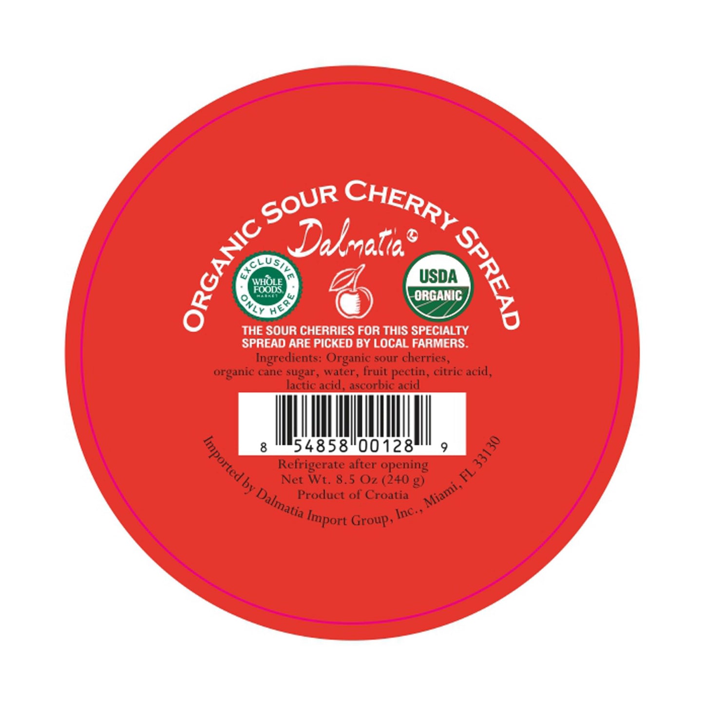 Dalmatia Imports, Organic Sour Cherry Spread, 8.5 Ounce