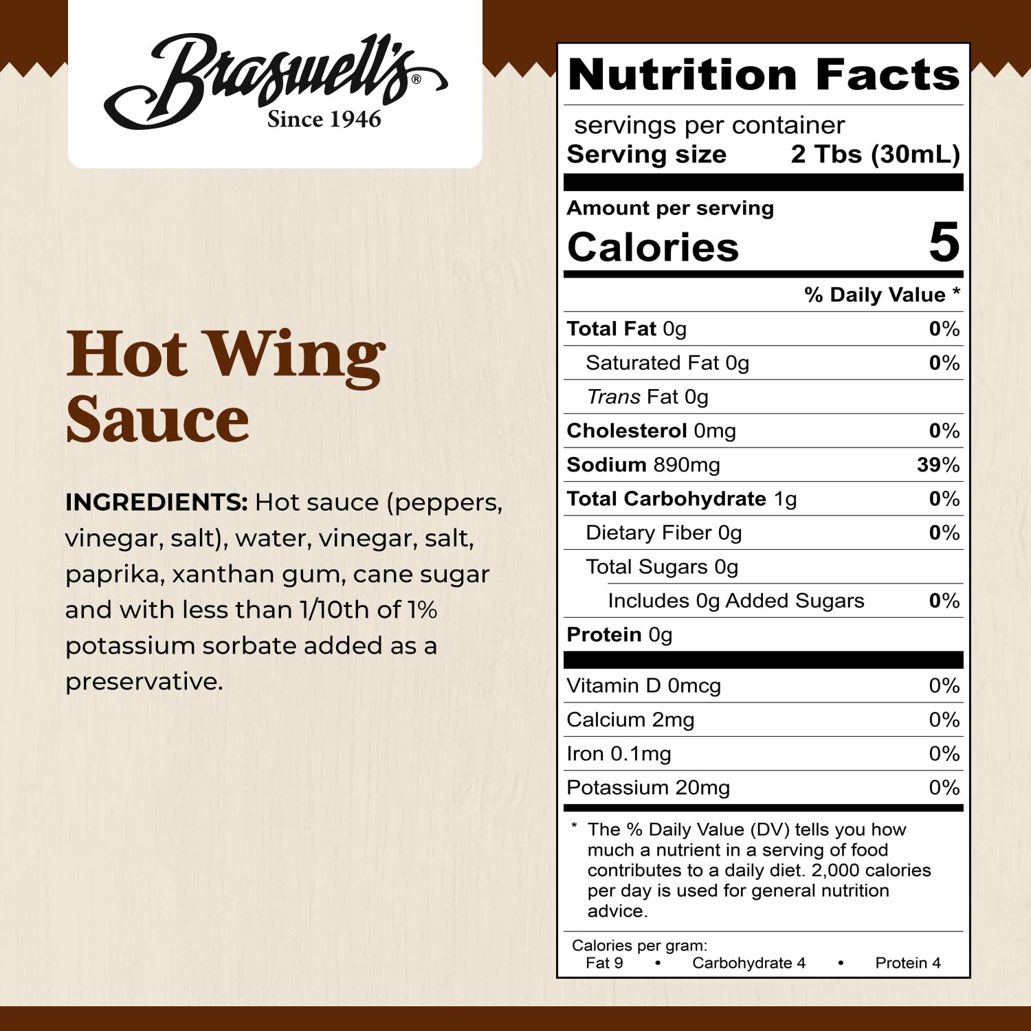 Braswell’s Spicy Hot Wing Sauce - Small-Batch, Renowned Specialty, Made in USA, Since 1946 (13.5oz)