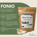 Shipetaukin Quick Fonio African Supergrain - Gluten Free - Vegan - Non GMO - Substitute for Couscous, Quinoa, Rice (28 Ounces)