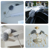Microfiber Feather Duster, 110 Inch Extendable Telescoping Pole Duster with Bendable Washable Head, Long Handle Cleaning Duster for Ceiling Fan, High