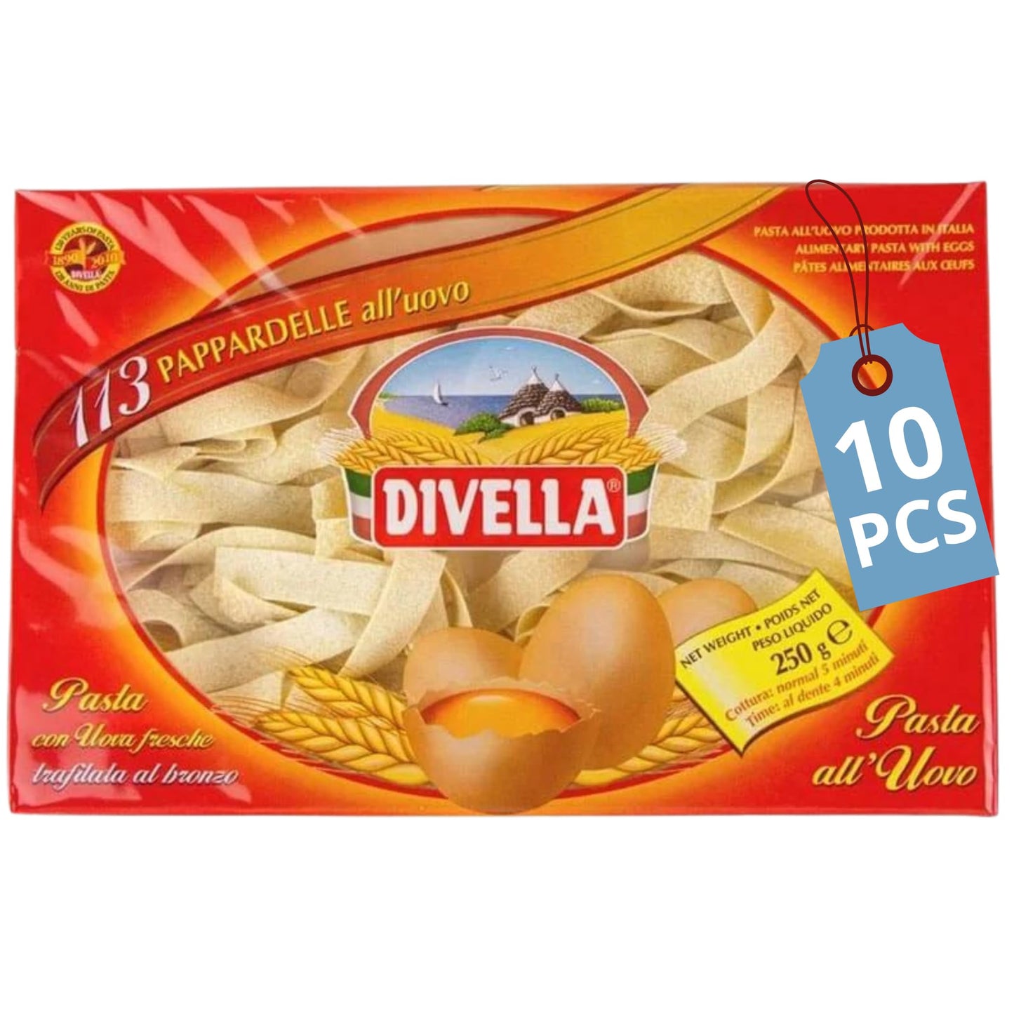 Egg Pappardelle Pasta Divella 1 lb bags (10)