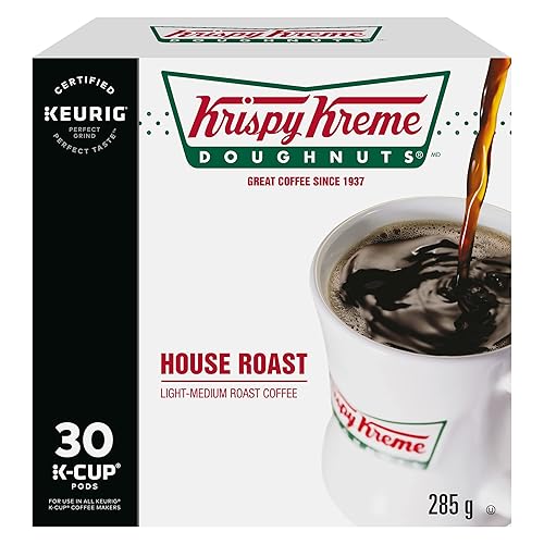 Krispy Kreme Doughnuts Smooth House Roast Single Serve Keurig Certified Recyclable K-Cup pods for Keurig brewers, 30 Count'