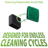 Chubbs Scrubb Magnetic Glass Cleaner with 40-Pack Replacement Scrubb Pads Bundle - Mini Magnetic Scrubber Kit That Removes Tough, Built-Up Stains From