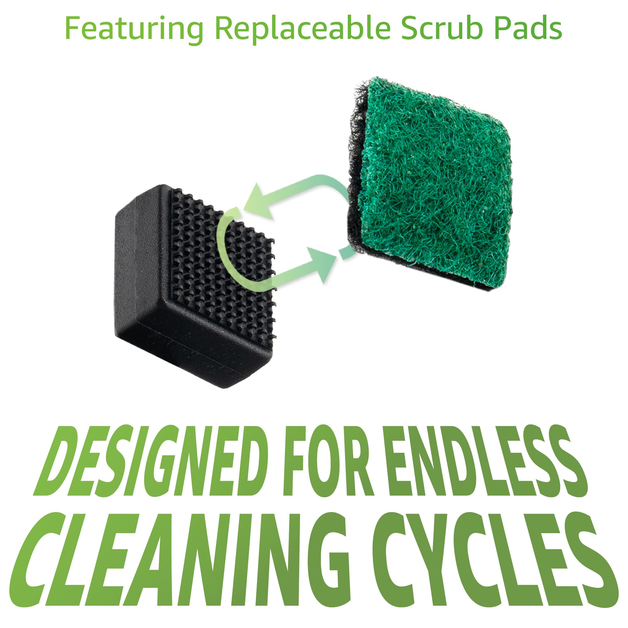 Chubbs Scrubb Magnetic Glass Cleaner with 40-Pack Replacement Scrubb Pads Bundle - Mini Magnetic Scrubber Kit That Removes Tough, Built-Up Stains From