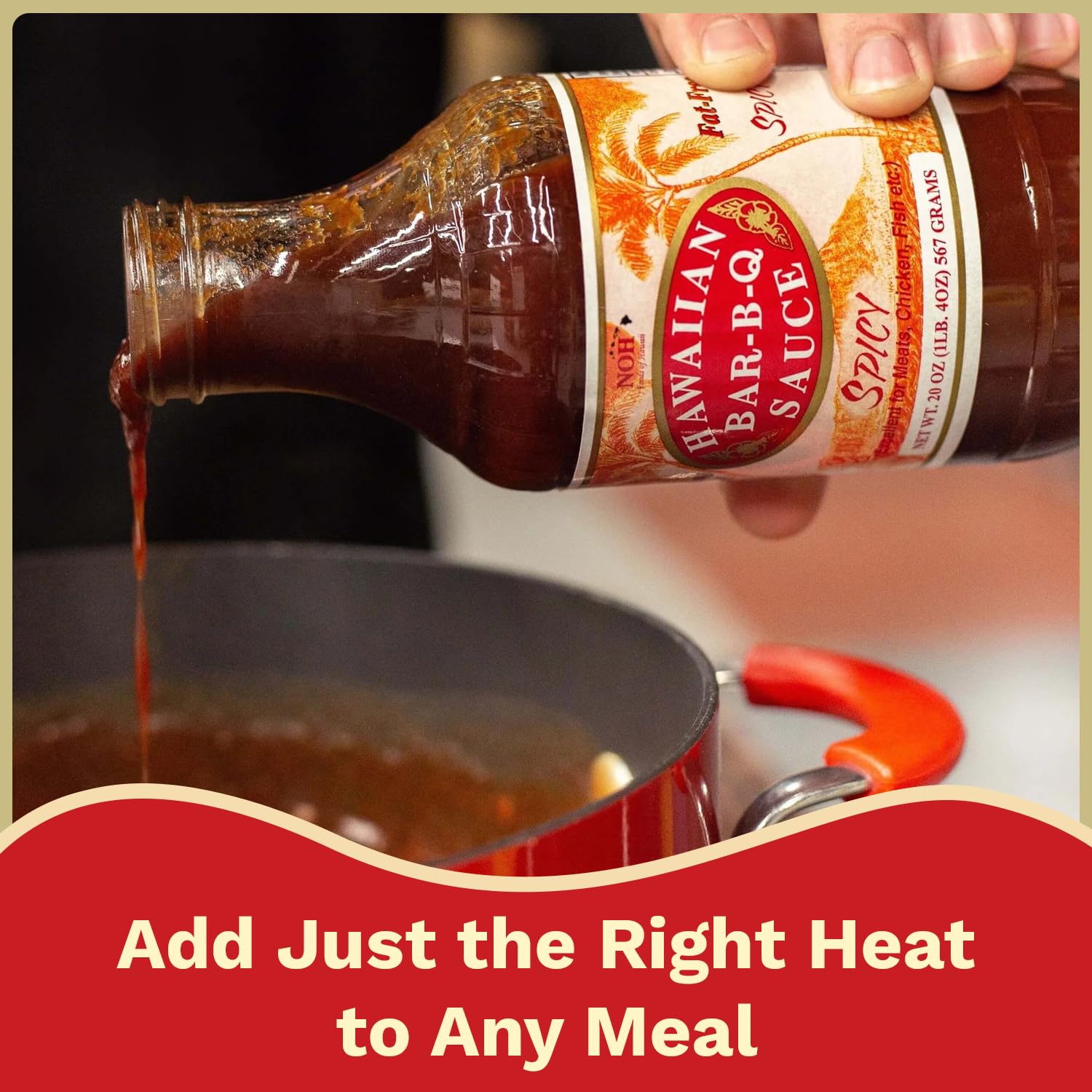 NOH Hawaiian Spicy Hawaiian Barbecue Sauce, 20 oz (Pack of 1) - Spicy Hawaiian BBQ Sauce, Ideal for Barbecue Chicken, Ribs, Steak, Burgers & More