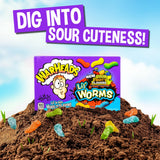 WARHEADS Lil' Worms - Sour Outside, Sweet and Chewy Inside - Black Cherry, Blue Raspberry & Green Apple Flavors - 3.5 oz. Theater Box