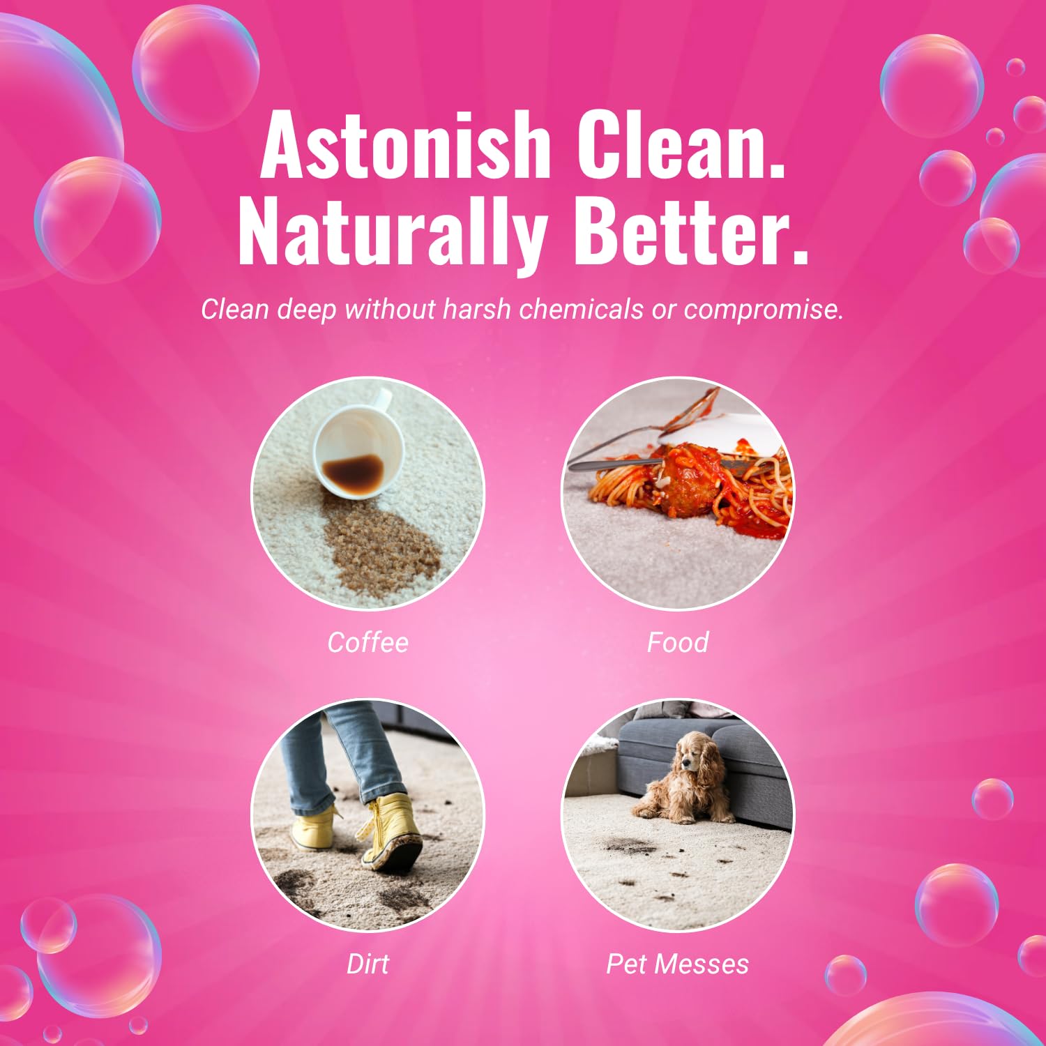 Astonish Specialist Machine Carpet Cleaner 1000ml Solution - Deep Odor Lifting Shampoo for Wool & Synthetic Rugs - Stain Remover Concentrate for Major