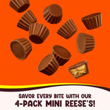 Reeces Minis Unwrapped Milk Chocolate Peanut Butter Cups 4 Packs (7.6 oz Each) -Halloween Candy - Smooth Peanut Butter & Rich Chocolate Candy Gift