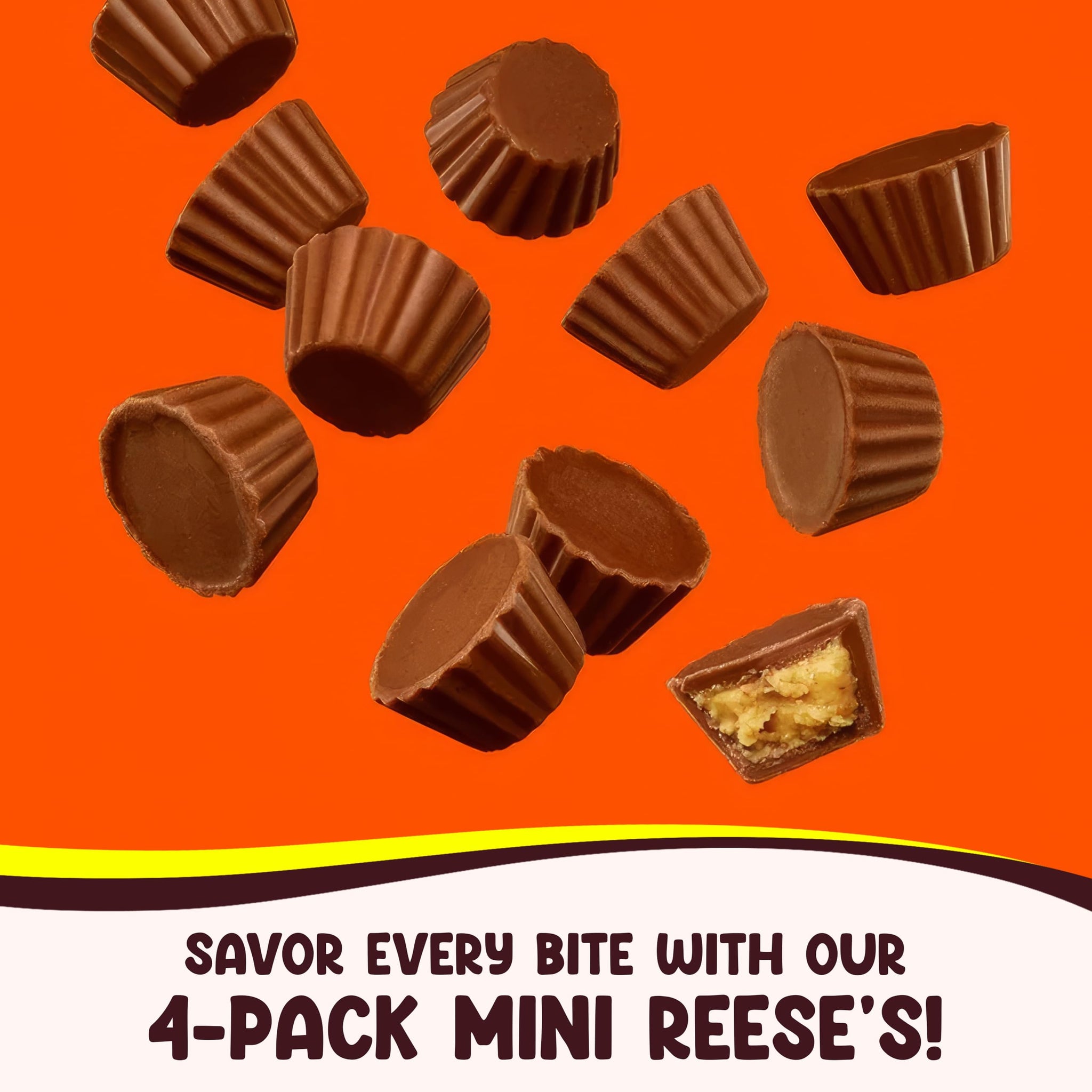 Reeces Minis Unwrapped Milk Chocolate Peanut Butter Cups 4 Packs (7.6 oz Each) -Halloween Candy - Smooth Peanut Butter & Rich Chocolate Candy Gift