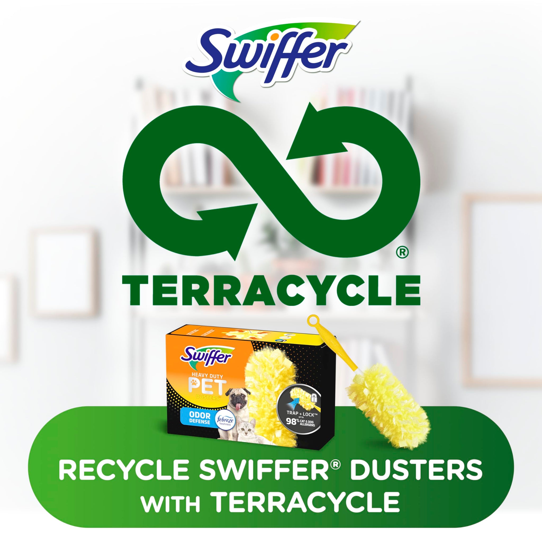 Swiffer Duster Multi-Surface Pet Heavy Duty Refills with Febreze Odor Defense, 3Count