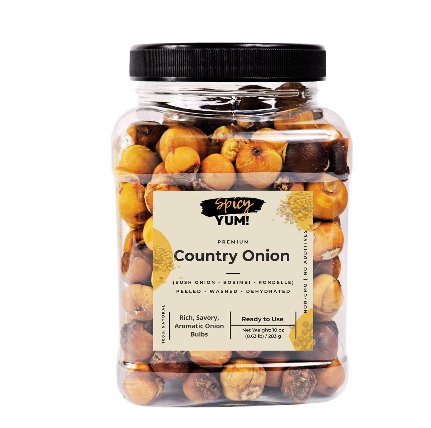 Spicy Yum! Premium Country Onion (Bush Onion, Bobimbi, Rondelle) - Peeled, Washed & Dehydrated Aromatic Onion Bulbs - No Additives, Non-GMO - Ready