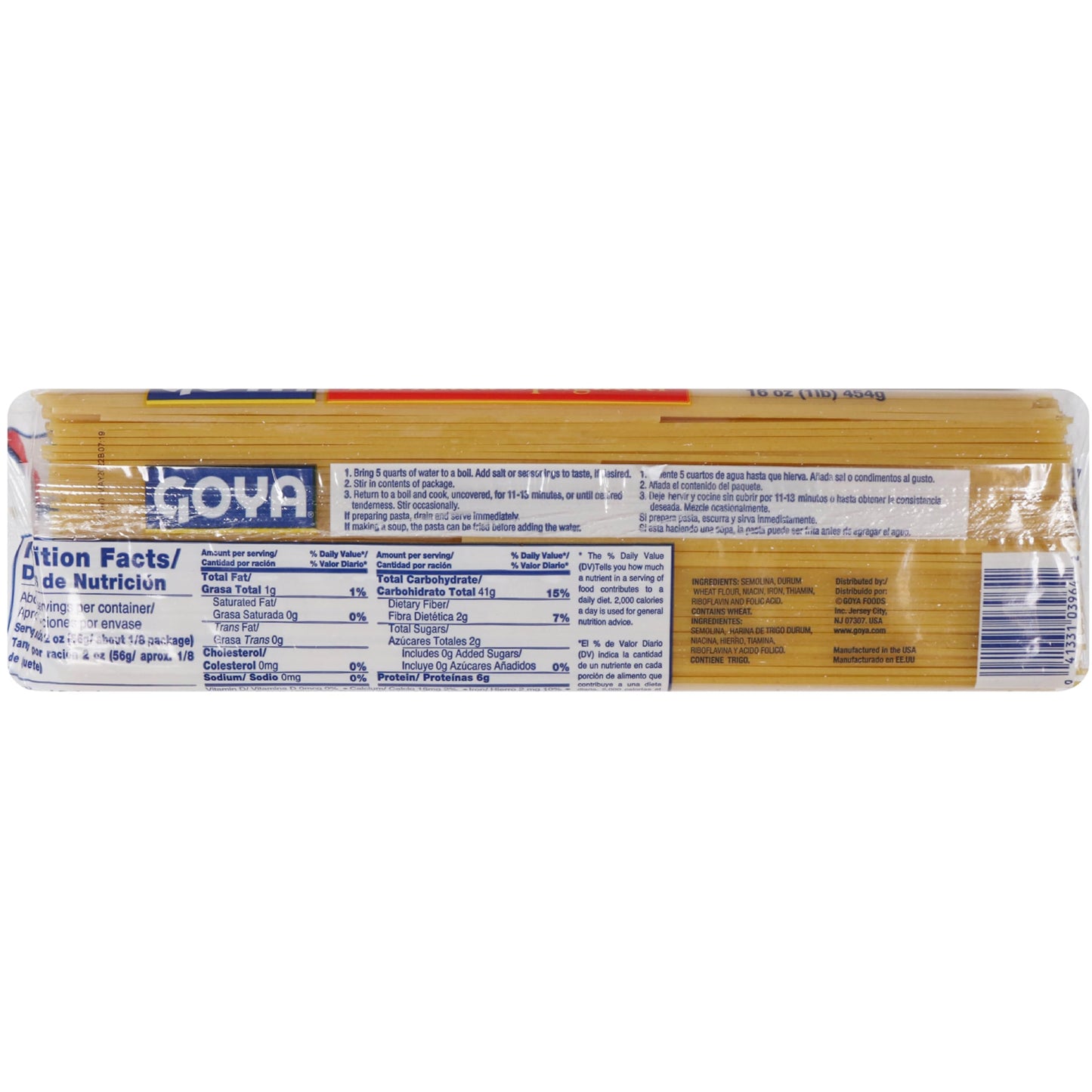 Goya Spaghetti Pasta, Pack of 2 (16 oz Bags) Enriched Durum Wheat Noodles for Classic Italian Dishes, Latin-Inspired Soups, and Everyday Family Meals