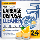 Garbage Disposal Cleaner And Deodorizer Tablets 24 Pack - 1 Year Supply Kitchen Sink Cleaner And Deodorizer, Septic Safe Foaming clean, Lemon Scent