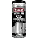 Weiman Stainless Steel Cleaner, 30 Count Wipes, Anti-Fingerprint, Removes Grease, Water Spots, Streaks & Residue, Polishing Cleaner Safe