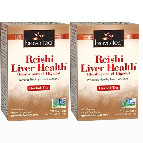 Bravo Tea Reishi Liver Health Caffeine Free, 20 Tea Bags, 2 Count