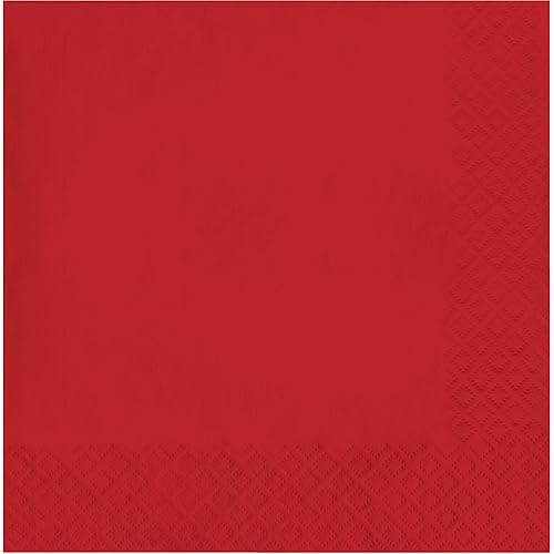 Creative Converting Touch of Color 2-Ply Paper Lunch Napkins, 50-Count, Classic Red