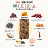 Taos Bakes - Dark Chocolate + Tart Cherry - Breakfast Bars - 8g of Protein, 6g Fiber, & Gluten Free - Healthy Snack for Adults - Filled with Almonds