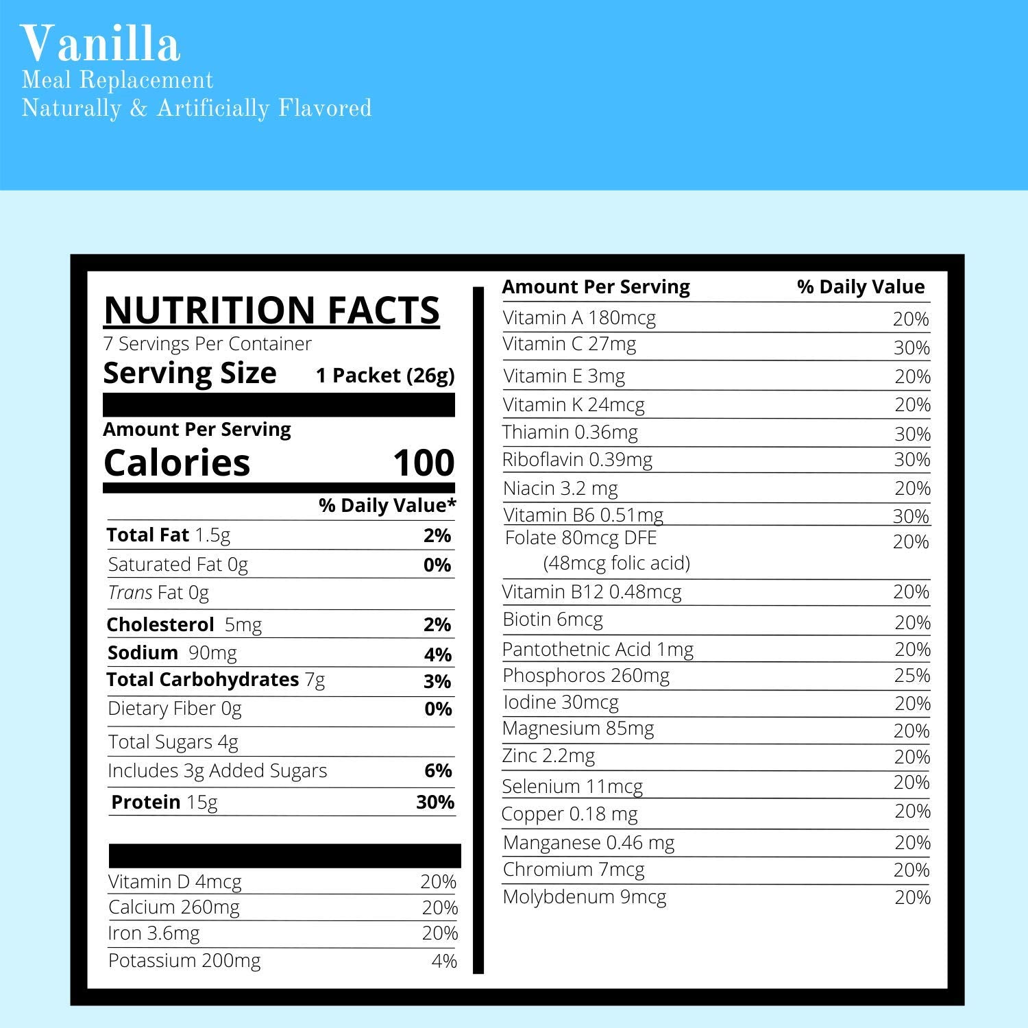 Nutmeg State Nutrition High Protein Meal Replacement Weight Loss Shake/Low-Carb Diet Shakes & Pudding Mix (15g Protein) - Vanilla (7ct) - Low Carb