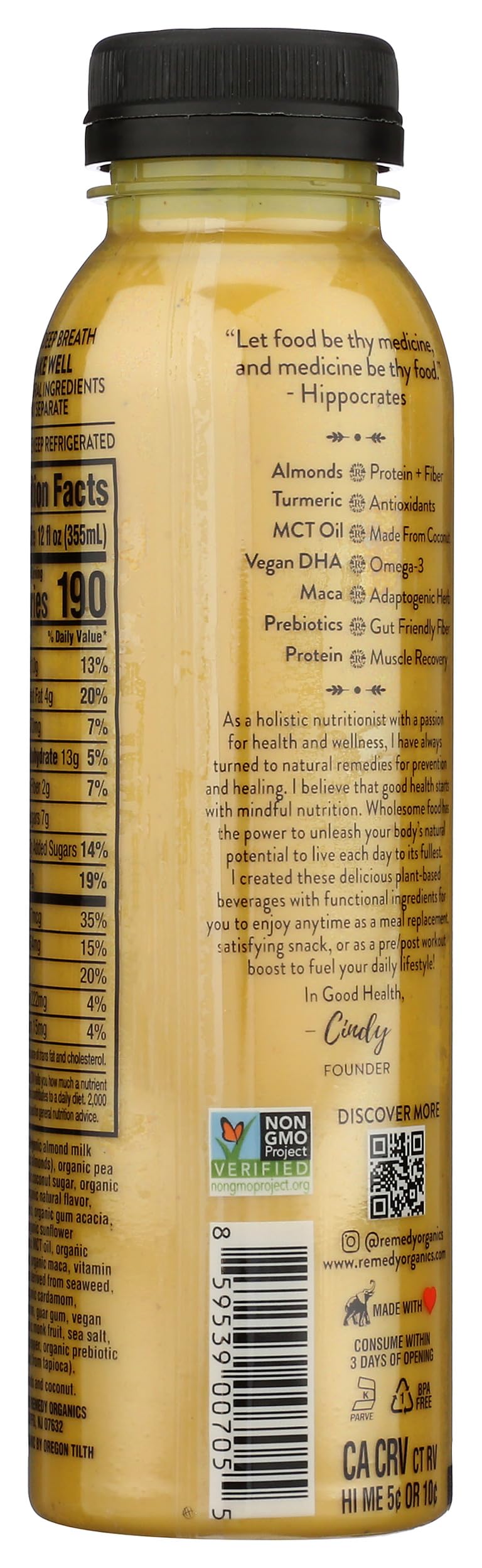 Remedy Organics, Beverage Golden Mind Organic, 12 Fl Oz