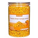 MOCKRAND Freeze Dried Diced Mango No Sugar Added 7.05OZ,Freeze Dried Fruit, Dried Mangoes, Fruit Snacks, Ideal for Infusing Drinks, Baked