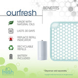 Fresh Products ourfresh 2 Air Freshener Replace Metered Aerosol with Dry Fragrance 30 Day Use Medium Sized Spaces Light Activated Battery Operated