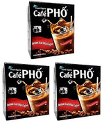Cafe Pho Vietnamese 3in1 Instant Coffee Mix, Iced Milk Coffee, Cafe Sua Da, Single Serve Coffee Packets, Box of 9 Sachets, Pack of 3