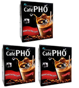 Cafe Pho Vietnamese 3in1 Instant Coffee Mix, Iced Milk Coffee, Cafe Sua Da, Single Serve Coffee Packets, Box of 9 Sachets, Pack of 3