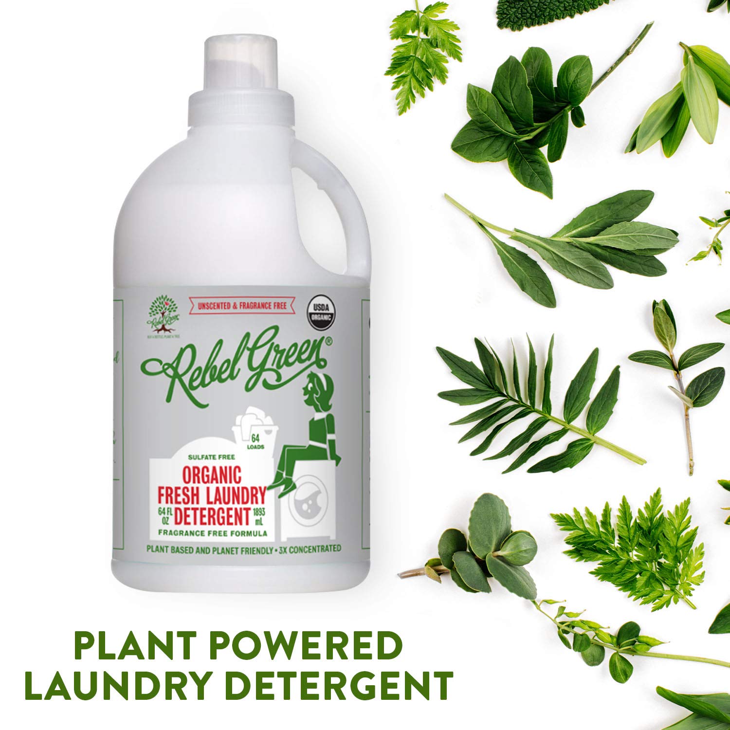 Rebel Green Organic Unscented Fresh Laundry Detergent, 64 FZ