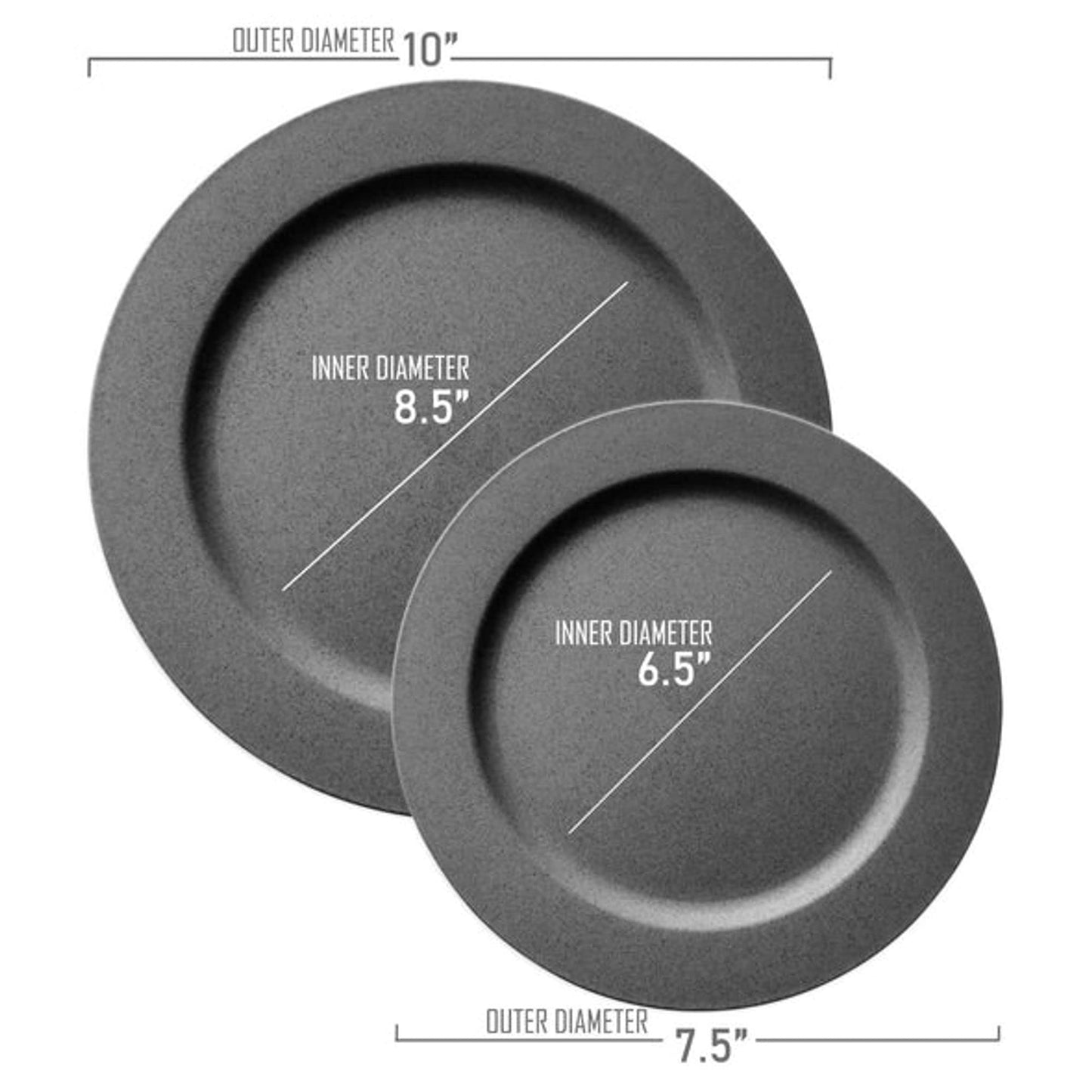 Disposable Plastic Plates, Heavy Duty Matte Round Design Dinnerware, 120 pcs Bulk Order Party Supplies For Wedding, Birthday & All Occasions (120 pcs