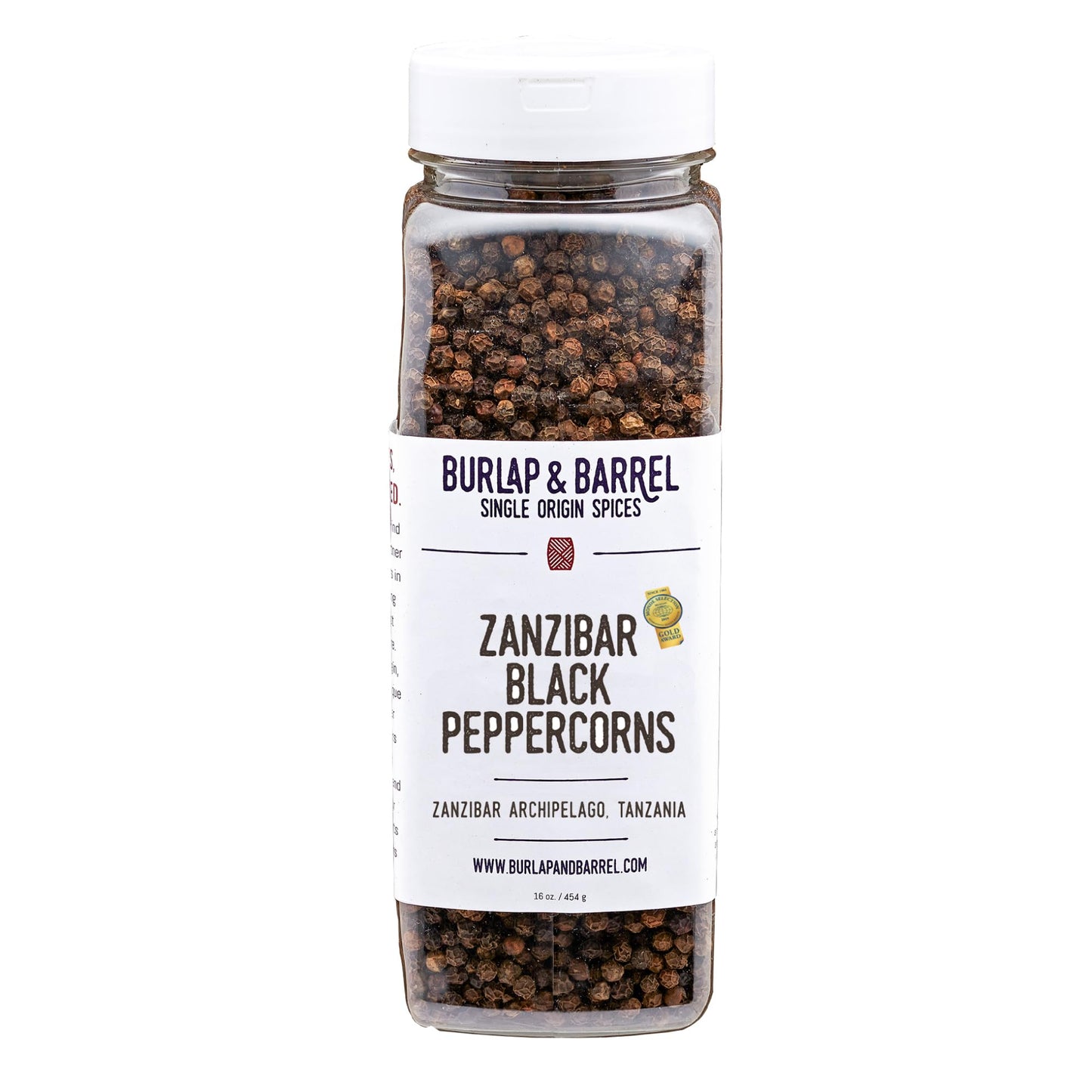 Burlap & Barrel Zanzibar Black Peppercorns - Award-Winning, Vine-Ripened Whole Peppercorns with Bright, Lemony, Spicy Flavor - As seen on Shark Tank