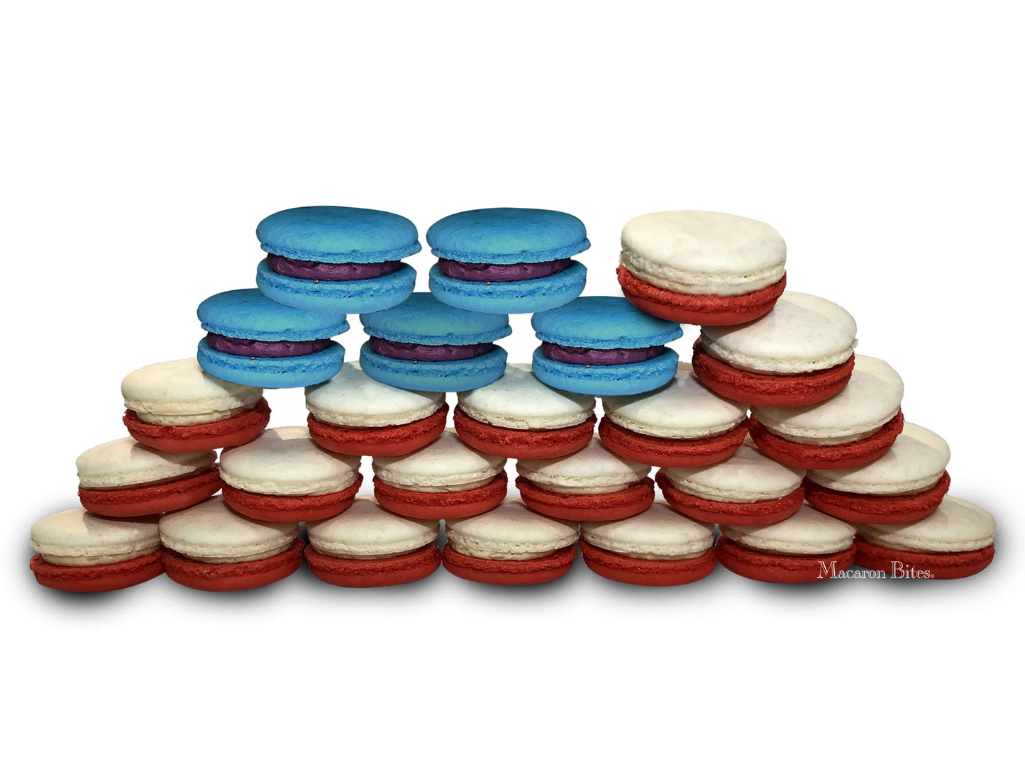 Macaron Cookies Gift Box of 36 - The American Flag French Macarons, Gourmet Cookie Gift Box, Macaroon