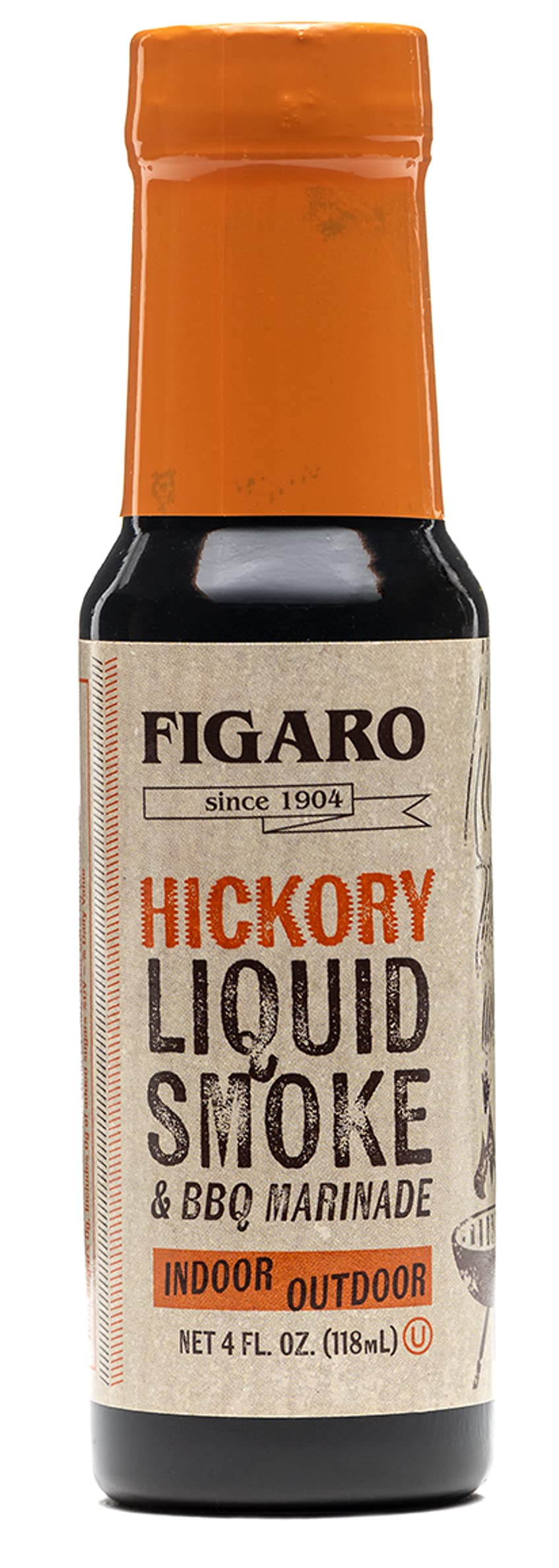 Figaro - Louisiana's Hickory Liquid Smoke & BBQ Marinade, 4 Ounce, Slow Roasted Hickory Flavor Indoors and Out