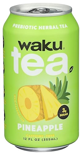 Waku, Tea Prebiotic Herbal Pineapple, 12 Fl Oz